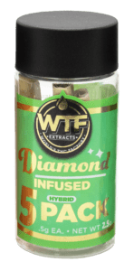 Packaging of WTF Extracts Diamond Infused Hybrid Pre-Rolls